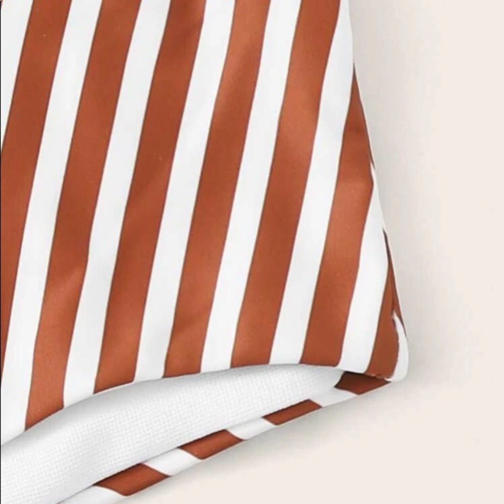 !!SOLD!! Striped One Piece Swim W/ Bow Shoulder - Picture 4 of 6